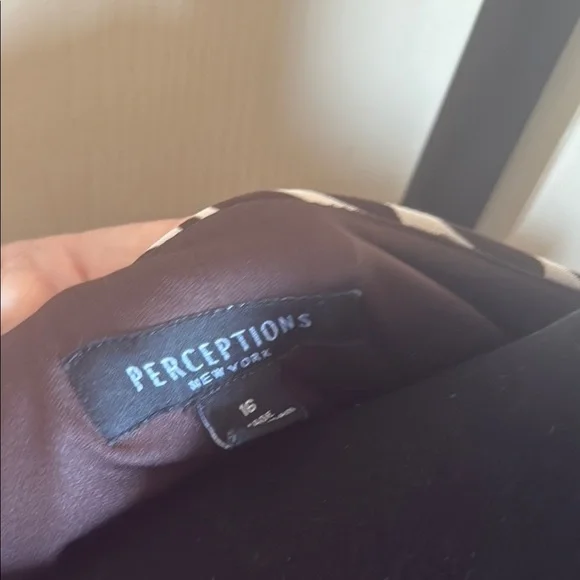 Perceptions Brown and White Sheath Dress Sleeveless - Picture 2 of 5